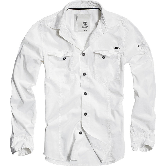 košile pánská BRANDIT - Men Shirt Slim Weiss