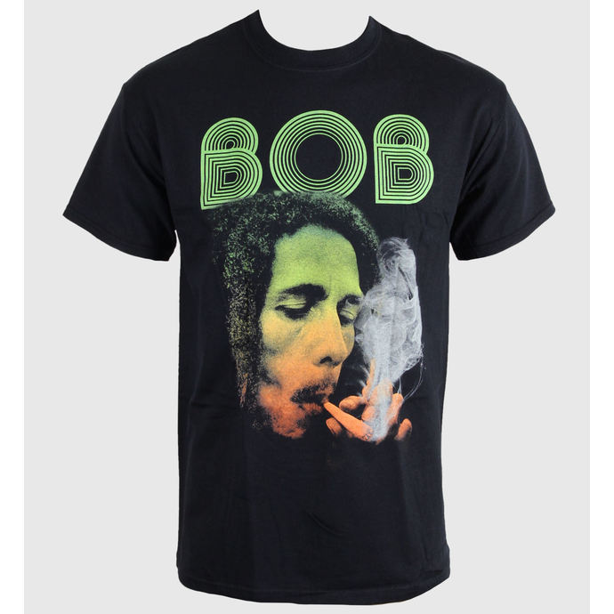 tričko pánské Bob Marley - Smoking Da Erb - Black - ROCK OFF