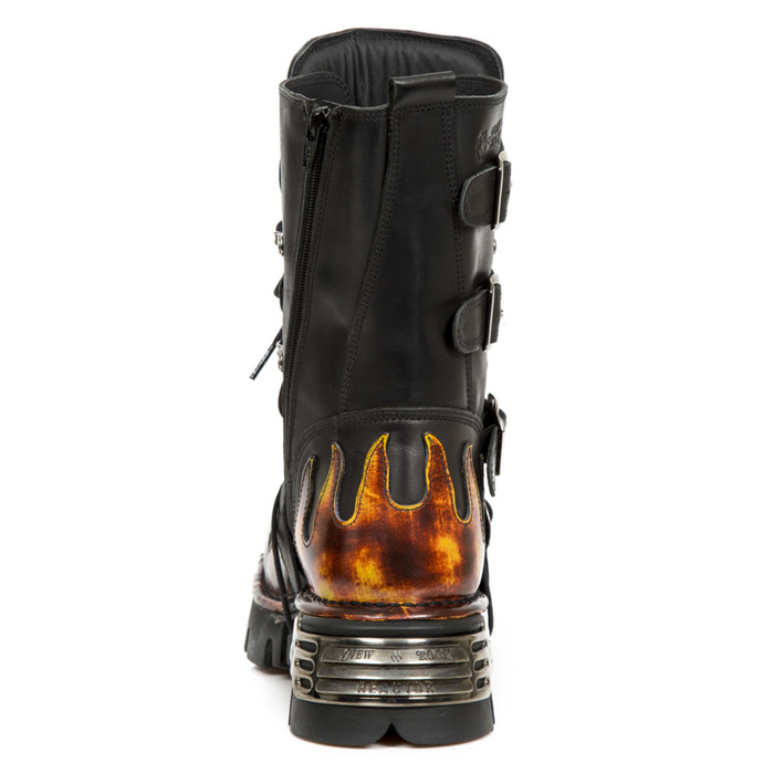 boty NEW ROCK - Flame Boots (591-S1) Black-Orange