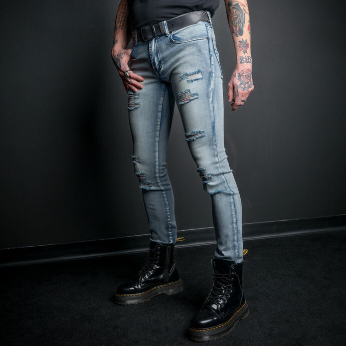 kalhoty pánské (jeans) WORNSTAR - Rampager Shredded - Classic Blue