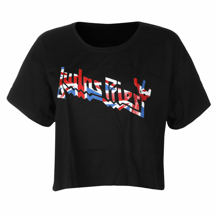 tričko dámské Judas Priest - Union Glitter Print Boxy - BLACK - ROCK OFF