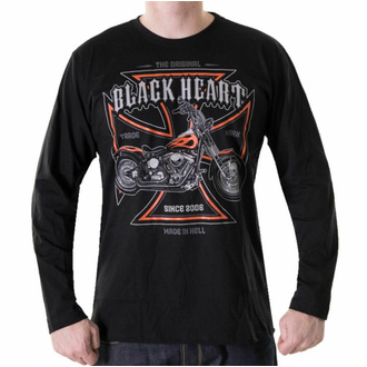 tričko pánské s dlouhým rukávem BLACK HEART - MOTORCYCLE CROSS - BLACK, BLACK HEART