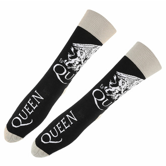 ponožky Queen - Crest & Logo - BLACK - ROCK OFF, ROCK OFF, Queen