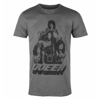 tričko pánské Queen - 70s Photo - Charcoal - ROCK OFF - QUTS55MC