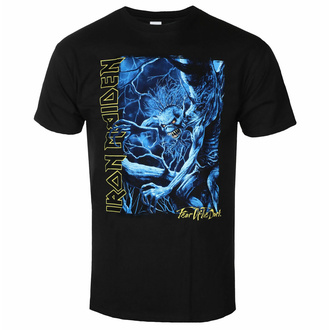 tričko pánské Iron Maiden - FOTD Blue Tone Eddie Vertical Logo - Black - ROCK OFF - IMTEE149MB