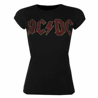 tričko dámské AC/DC - Full Colour Logo Diamante - Black - ROCK OFF, ROCK OFF, AC-DC