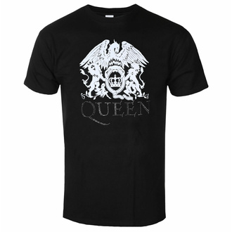 tričko pánské Queen - Crest Logo Diamante - BLACK - ROCK OFF, ROCK OFF, Queen
