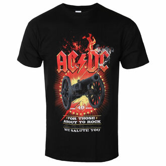 tričko pánské AC/DC - FTATR 40th Flaming - Black - ROCK OFF, ROCK OFF, AC-DC