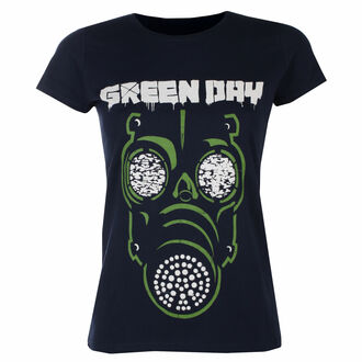 tričko dámské Green Day - Green Mask - NAVY - ROCK OFF, ROCK OFF, Green Day