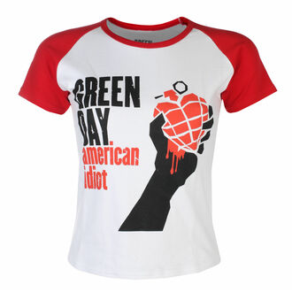 tričko dámské Green Day - American Idiot - RED/WHT - ROCK OFF, ROCK OFF, Green Day