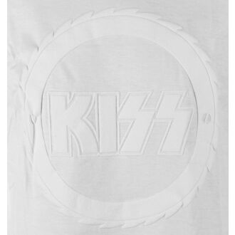 tričko pánské KISS - Buzzsaw Logo Hi-Build - White - ROCK OFF, ROCK OFF, Kiss