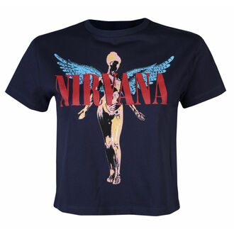 tričko dámské (top) Nirvana - Angelic - NAVY - ROCK OFF, ROCK OFF, Nirvana