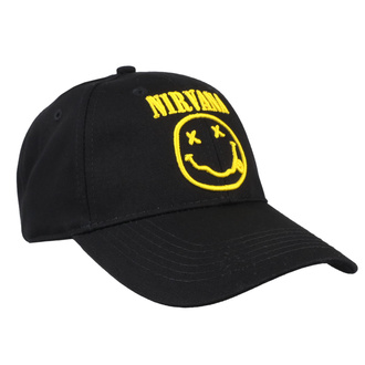 kšiltovka Nirvana - Logo & Happy Face - ROCK OFF, ROCK OFF, Nirvana