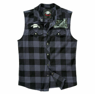 košile pánská bez rukávu Ozzy Osbourne - Check - BRANDIT - 61037-black_grey_ch
