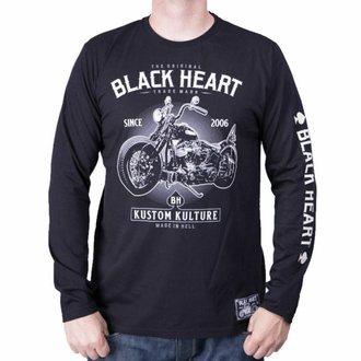 tričko pánské s dlouhým rukávem BLACK HEART - MOTORCYCLE - BLACK, BLACK HEART