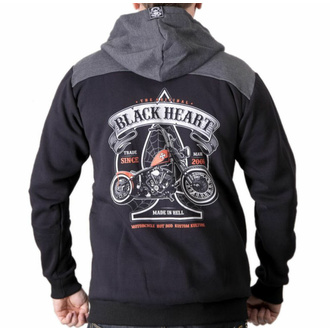 mikina pánská BLACK HEART - ORANGE CHOPPER - BLACK, BLACK HEART