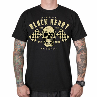 tričko pánské BLACK HEART - FLAG SKULL - BLACK, BLACK HEART