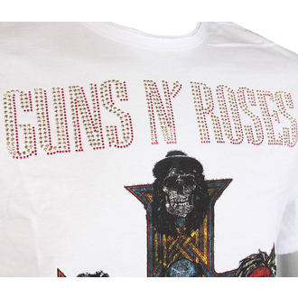 tričko pánské Guns N' Roses - CLASSIC DIAMANTE - WHT - AMPLIFIED, AMPLIFIED, Guns N' Roses