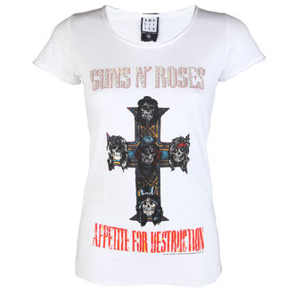 tričko dámské Guns N' Roses - CLASSIC DIAMANTE - WHT - AMPLIFIED, AMPLIFIED, Guns N' Roses