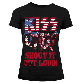 tričko dámské KISS - Shout It Out Loud - HYBRIS - ER-5-KISS002-H68-4-BK
