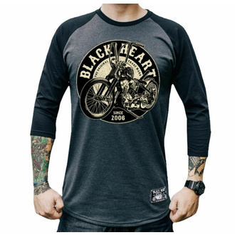 tričko pánské s 3/4 rukávem BLACK HEART - CHOPPER KING - GREY, BLACK HEART
