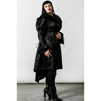 kabát dámský KILLSTAR - Evarose Brocade - Black, KILLSTAR