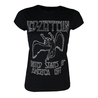 tričko dámské Led Zeppelin - USA 1977 - Black, NNM, Led Zeppelin