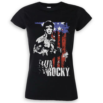tričko dámské Rocky Balboa - American Flag - Black - HYBRIS - MGM-5-ROCK008-H16-16-BK