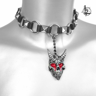 obojek Skull - Blood Devil, Leather & Steel Fashion