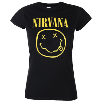 tričko dámské Nirvana - Yellow Smiley, ROCK OFF, Nirvana
