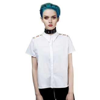 košile dámská DISTURBIA - Abstract Crop - White, DISTURBIA