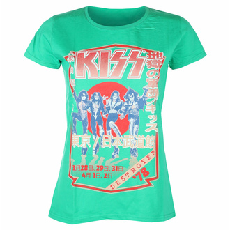 tričko dámské Kiss - Destroyer Tour 78 - GREEN - ROCK OFF, ROCK OFF, Kiss