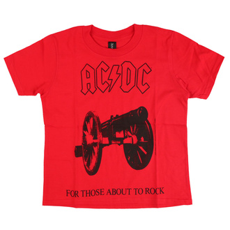 tričko dětské AC/DC - For those about to rock - Red - LOW FREQUENCY, LOW FREQUENCY, AC-DC