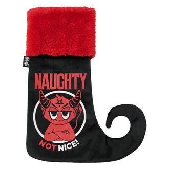 ponožka vánoční (dekorace) KILLSTAR - Naughty - Black, KILLSTAR