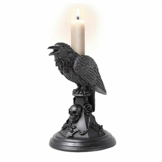 svícen (dekorace) ALCHEMY GOTHIC - Poes Raven, ALCHEMY GOTHIC