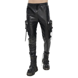 kalhoty pánské DEVIL FASHION - Draven Dream Punk Studded Leather Cargo, DEVIL FASHION