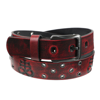 pásek Leviathan - red, LEATHER & STEEL FASHION