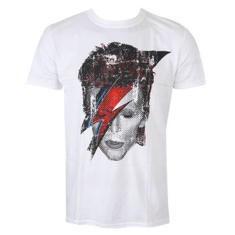 tričko pánské David Bowie - Halftone Flash Face - White - ROCK OFF, ROCK OFF, David Bowie