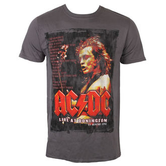 tričko pánské AC/DC - Donington Set List - Charcoal - ROCK OFF