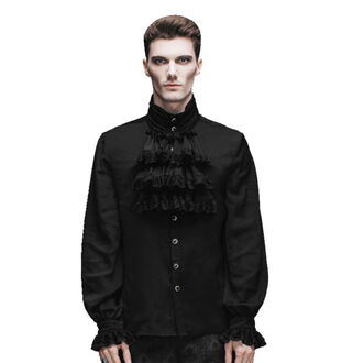 košile pánská DEVIL FASHION - Iago Gothic Chiffon Shirt with a Bowtie - Obsidian Night, DEVIL FASHION