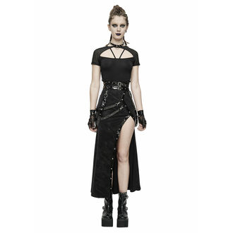 sukně dámská DEVIL FASHION - Tokyo Underground Gothic Black Women Half skirts With Japanese Slit, DEVIL FASHION