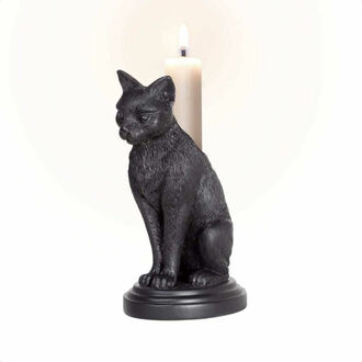 svícen (dekorace) ALCHEMY GOTHIC - Black Cat - V113