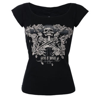 tričko dámské Guns N' Roses - Skeleton - Black - ROCK OFF - GNRTS26LB