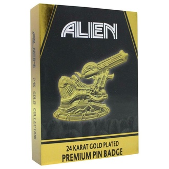 dekorace Alien - XL Premium Pin Badge - gold plated, NNM, Alien